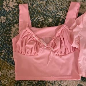 Pink crop tops:)